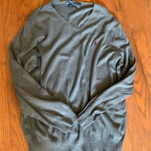 Men’s Gray Ralph Lauren Pullover V Neck sweater